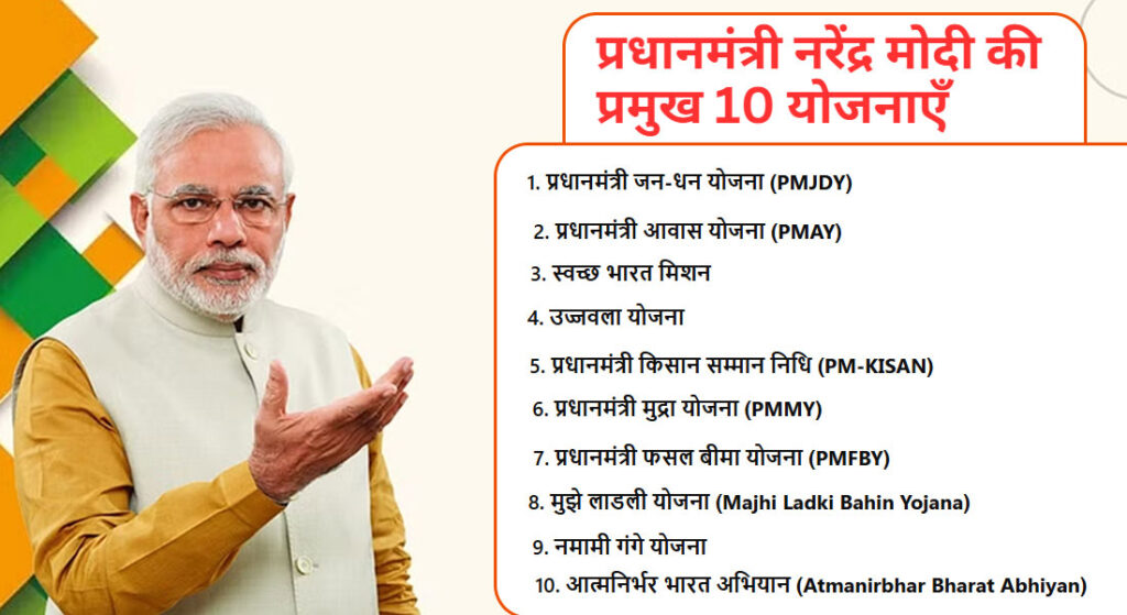 प्रधानमंत्री नरेंद्र मोदी की प्रमुख 10 योजनाएँ